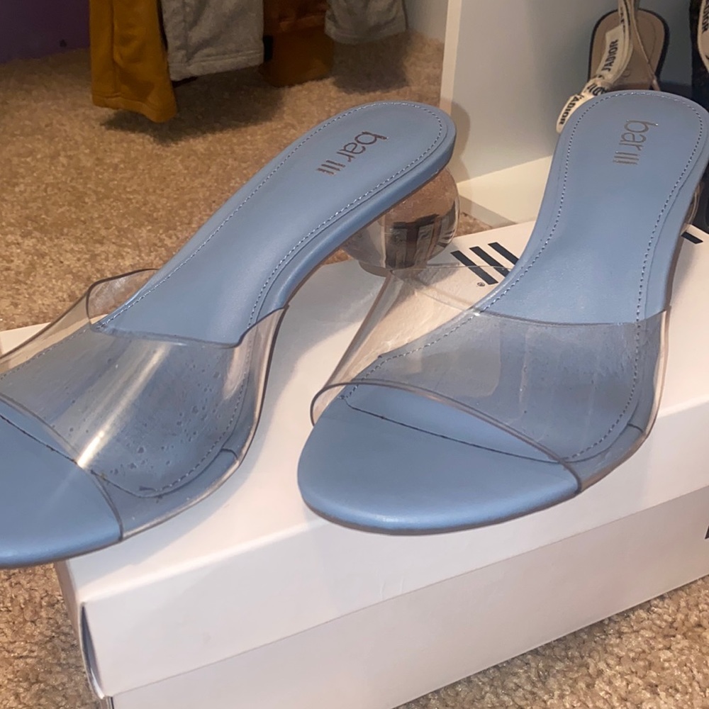 Bar III Blue Leather Heels